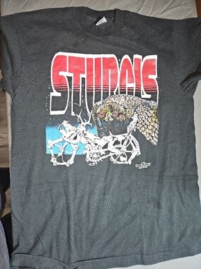 Black T-Shirt with Red & White Graphics "Sturgis"